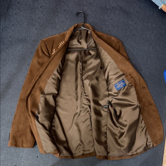 Brown Embroidered Men's Blazer 44R - Picture 6 of 7